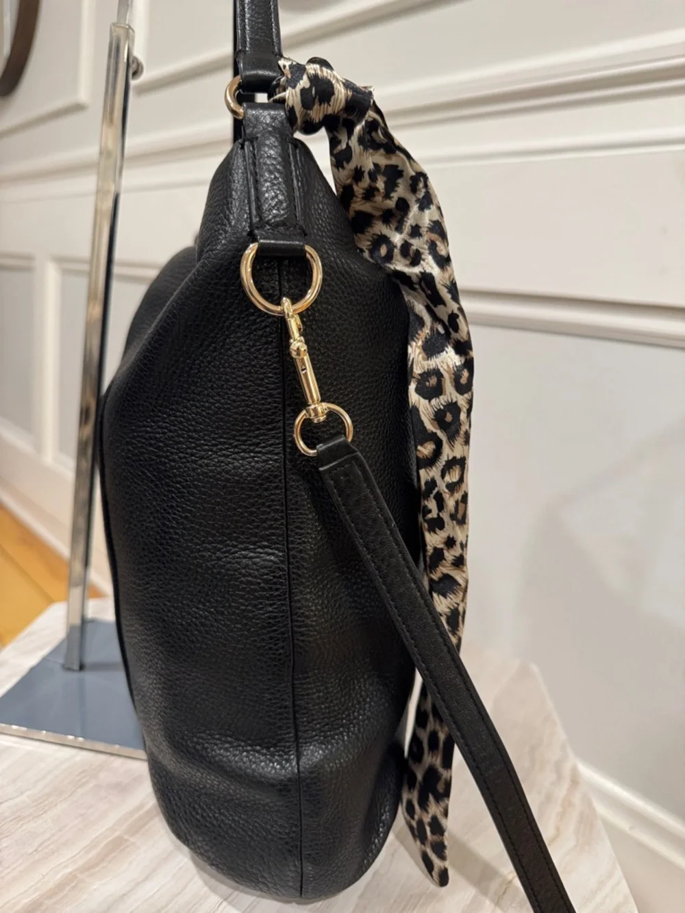 Coach Isabelle Black Pebbled Leather Shoulder Hobo Crossbody Bag - Picture 7 of 17